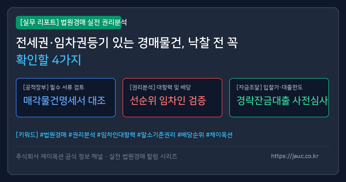 전세권과 임차권등기 확인 체크리스트를 정리한 문서형 인포그래픽