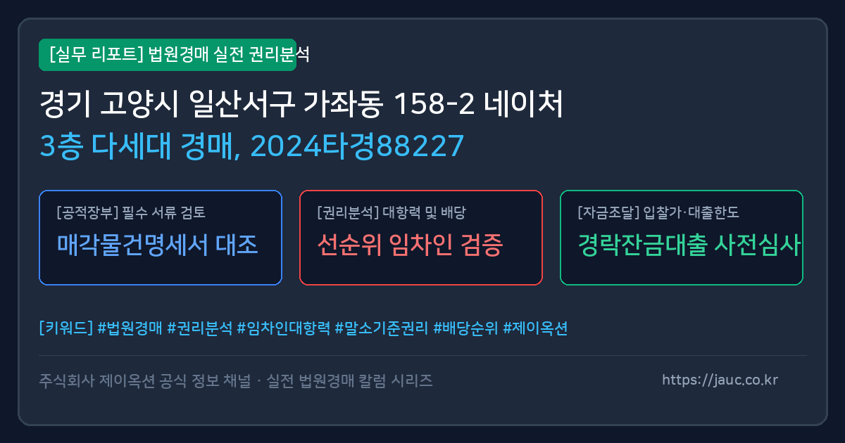 일산서 다세대 경매 물건의 확인 포인트를 정리한 안내 그래픽