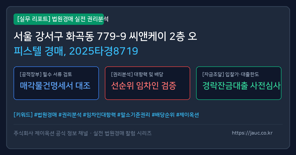 강서 오피스텔 경매 물건의 확인 포인트를 정리한 안내 그래픽