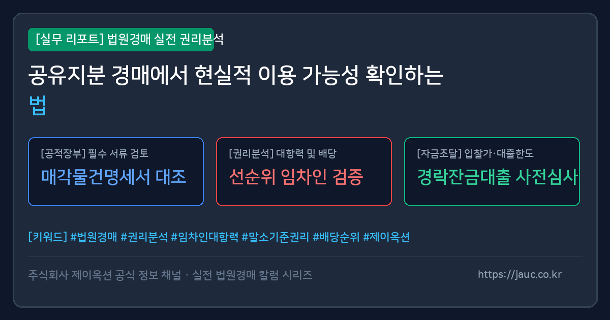 공유지분 경매 검토 체크리스트를 정리한 문서형 대표 이미지