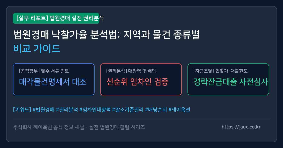 법원경매 지역별 및 물건 종류별 낙찰가율 분석 체크리스트 리포트 그래픽