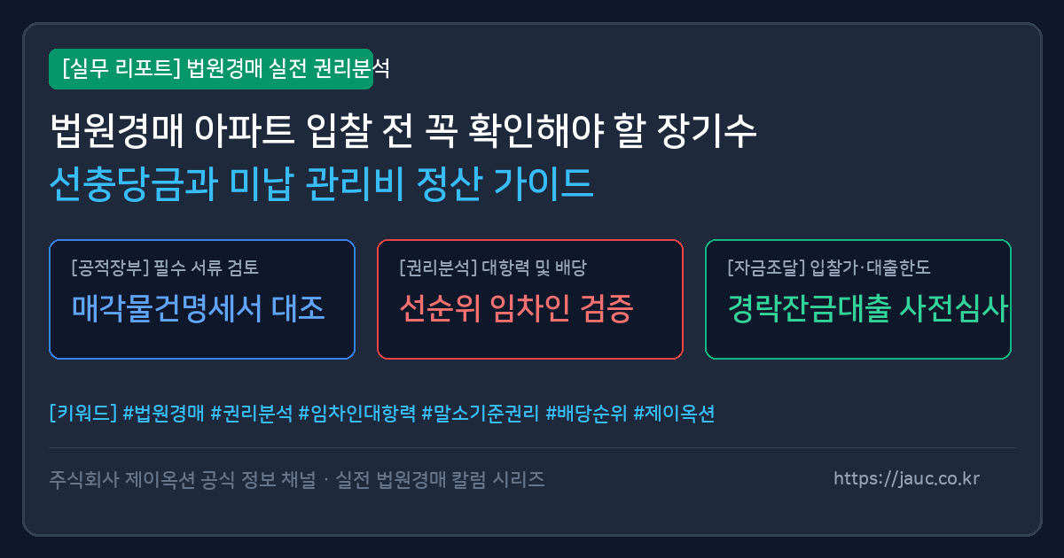아파트 장기수선충당금 및 미납 관리비 정산 체크리스트 인포그래픽