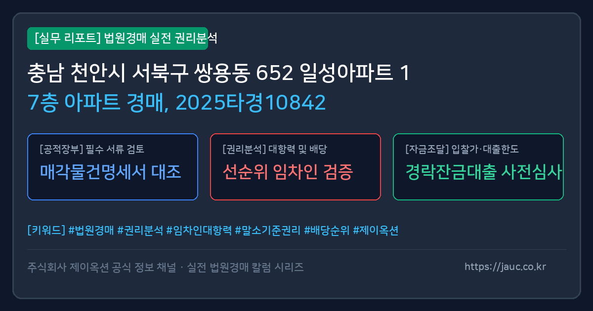 서북 아파트 경매 물건의 확인 포인트를 정리한 안내 그래픽