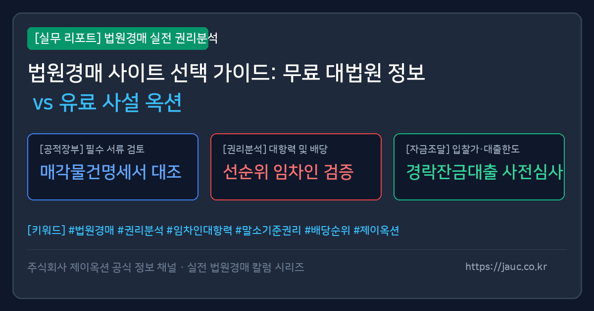 법원경매 무료 사이트와 유료 옥션 기능 비교 리포트 카드
