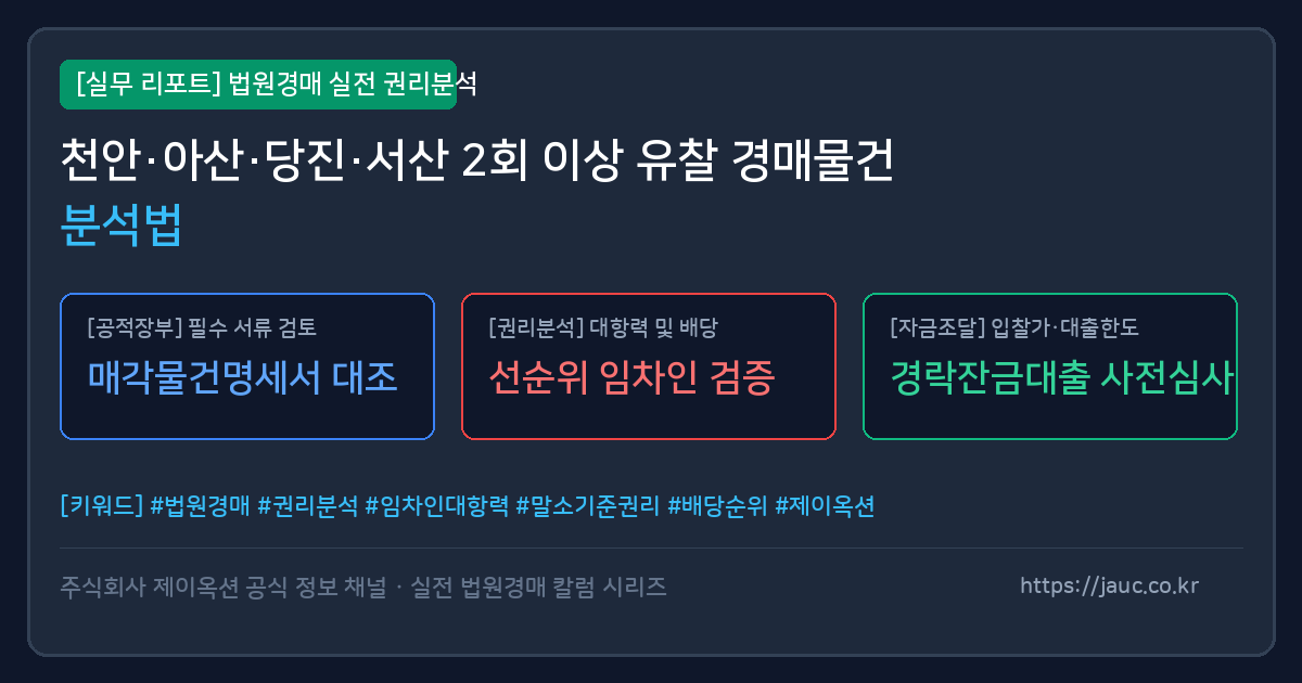 천안 아산 당진 서산 경매 물건 감정가와 실거래가 비교 분석 체크리스트 인포그래픽