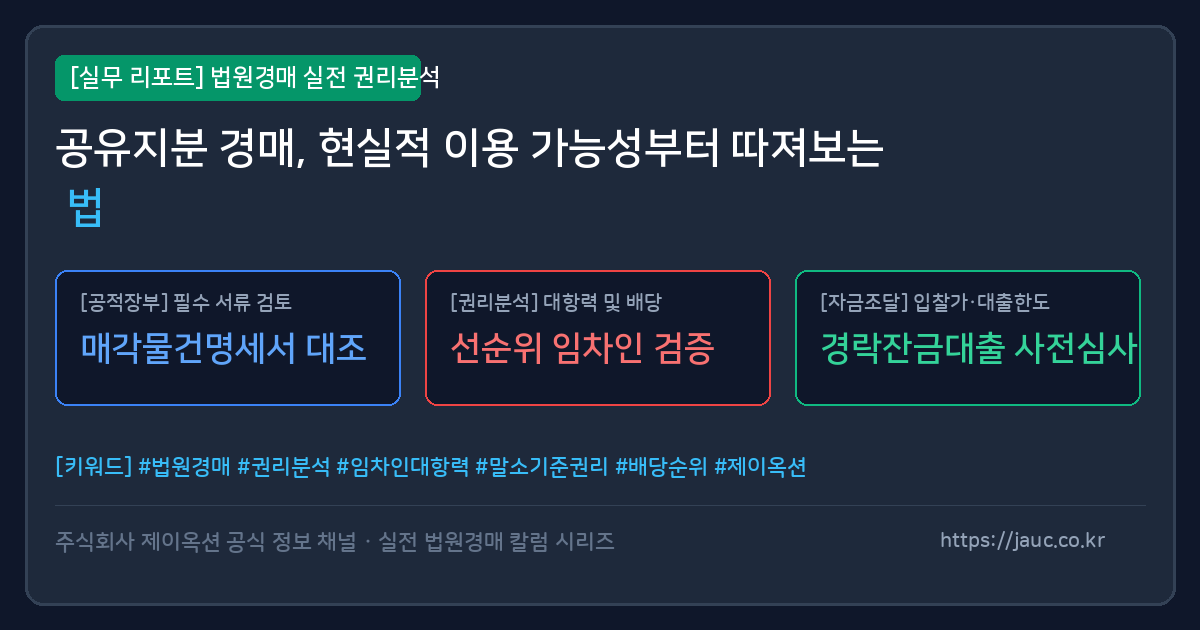공유지분 경매 이용 가능성 체크리스트 문서형 그래픽